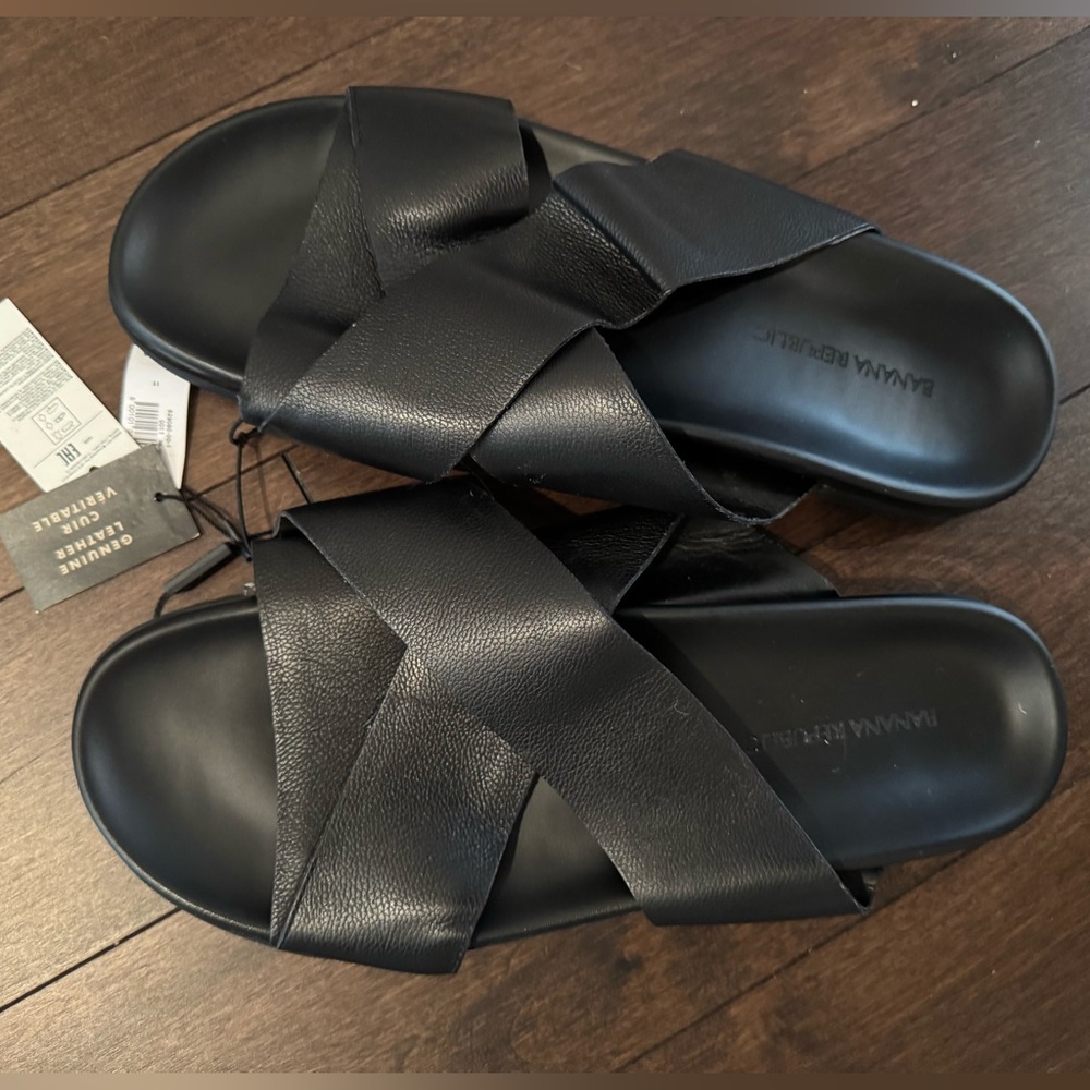 Banana Republic Black Crisscross Sandals